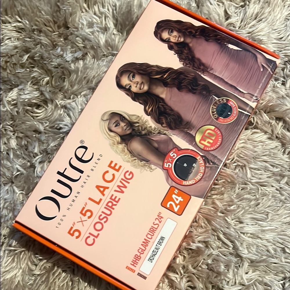 Outre 5x5 Lace Closure Wig HHB-Glam Curls 24’ color DR2/Hazelnut Brown